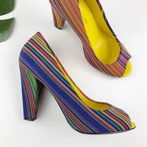 United Nude Multicolor Striped Heels